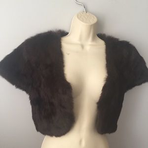 SHINE New York bolero top jacket brown soft fur M